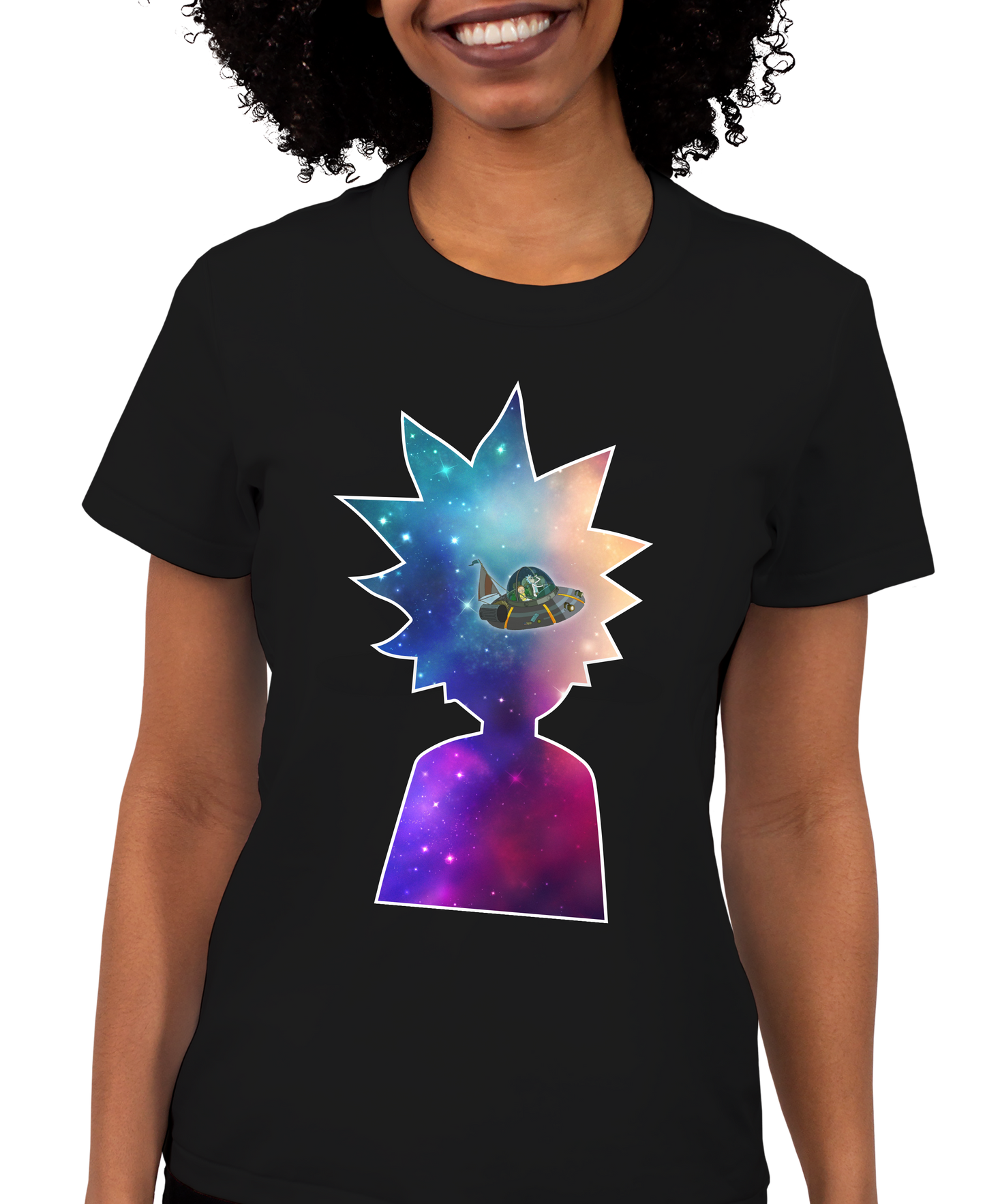 Unofficial Rick Space Silhouette Adult Short Sleeve Tee