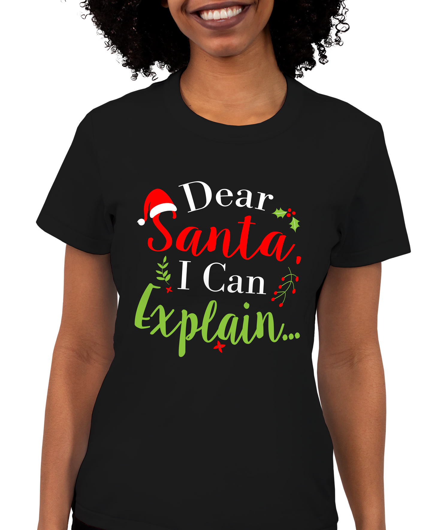 Dear Santa I Can Explain Adult Short Sleeve Tee