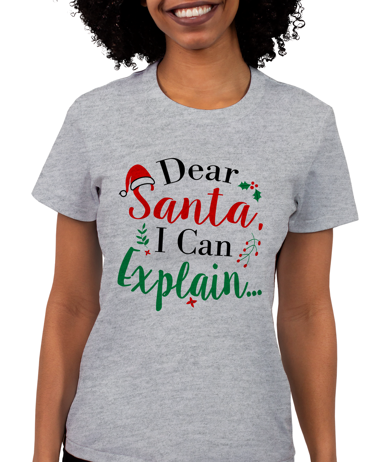 Dear Santa I Can Explain Adult Short Sleeve Tee
