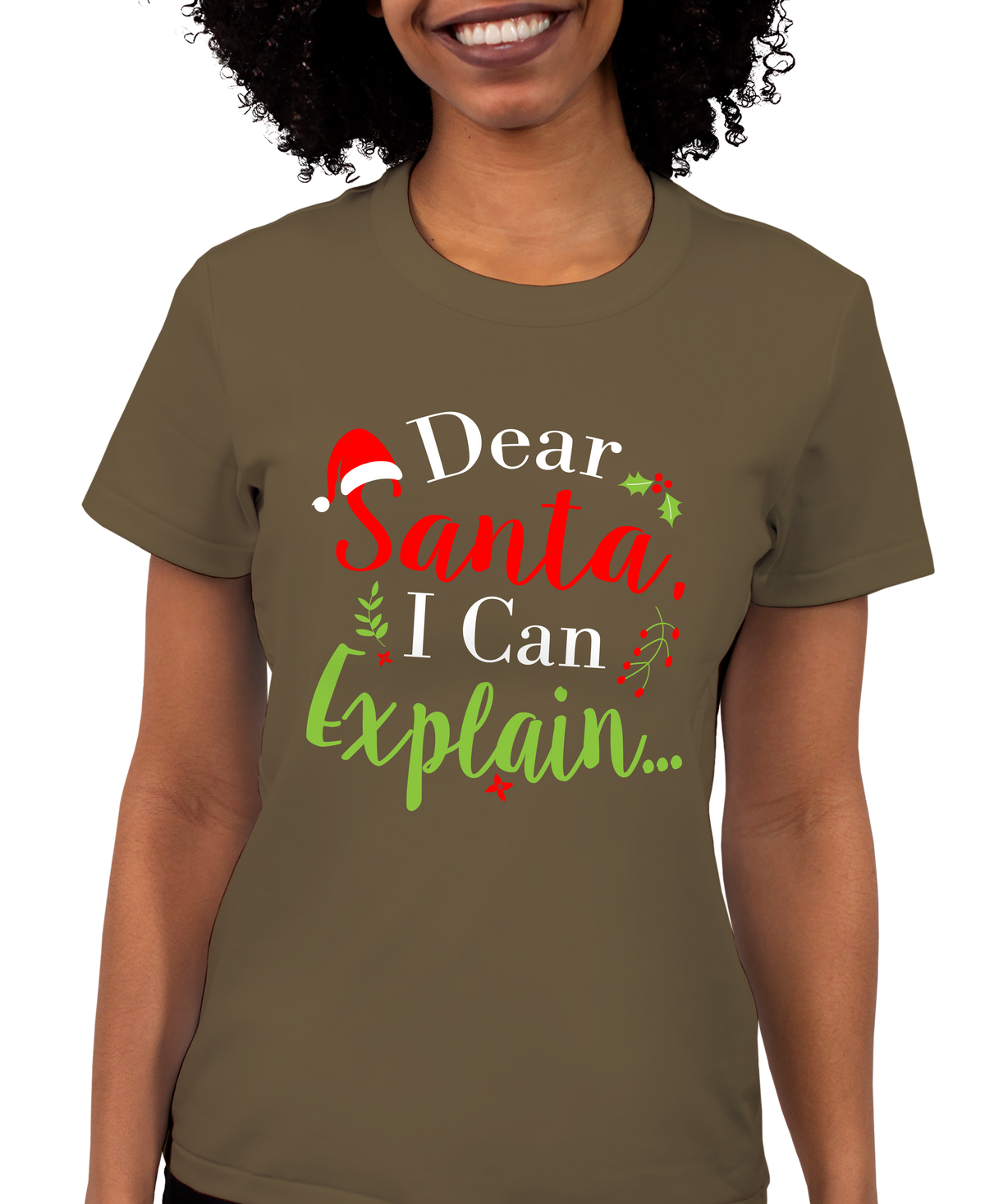 Dear Santa I Can Explain Adult Short Sleeve Tee
