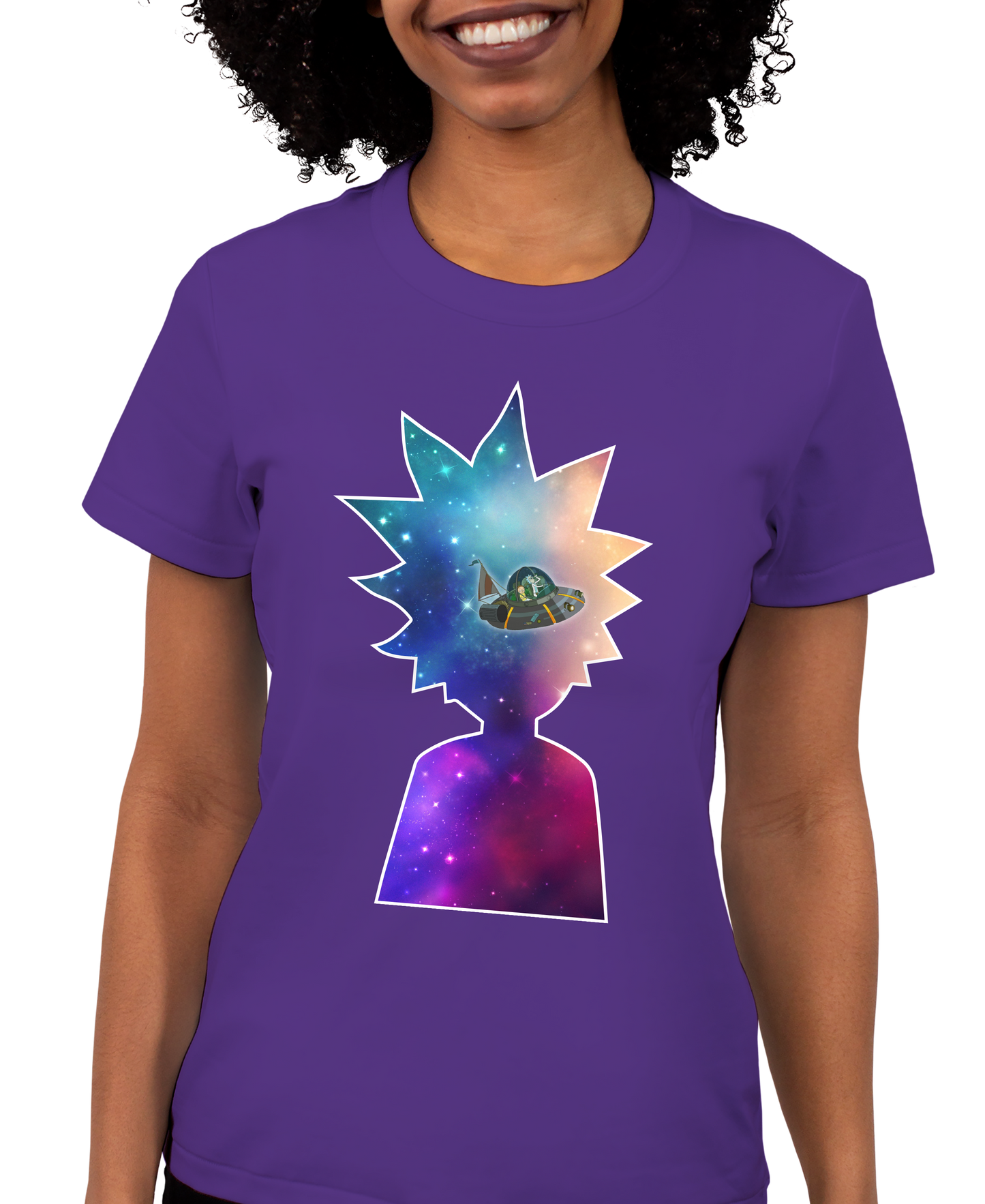 Unofficial Rick Space Silhouette Adult Short Sleeve Tee