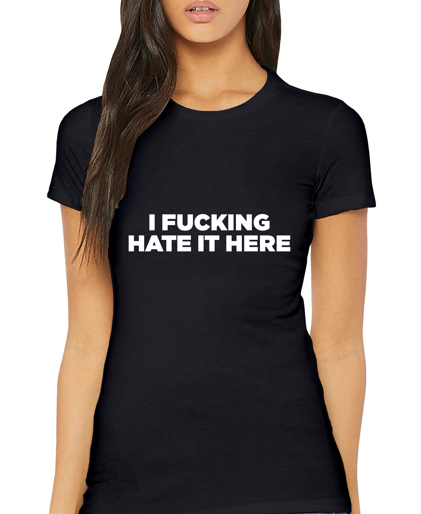 I F'ing Hate It Here Adult Short Sleeve Tee