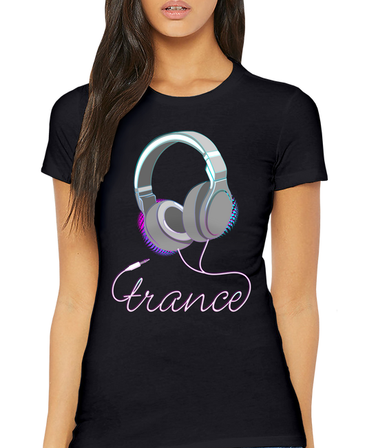 Trance Headphones Adult Short Sleeve Tee