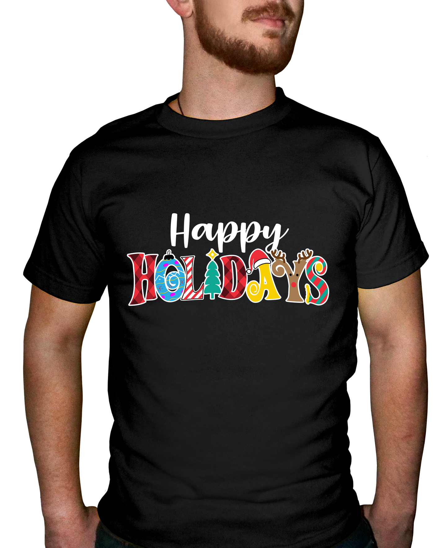 Happy Holidays Adult Short Sleeve Tee