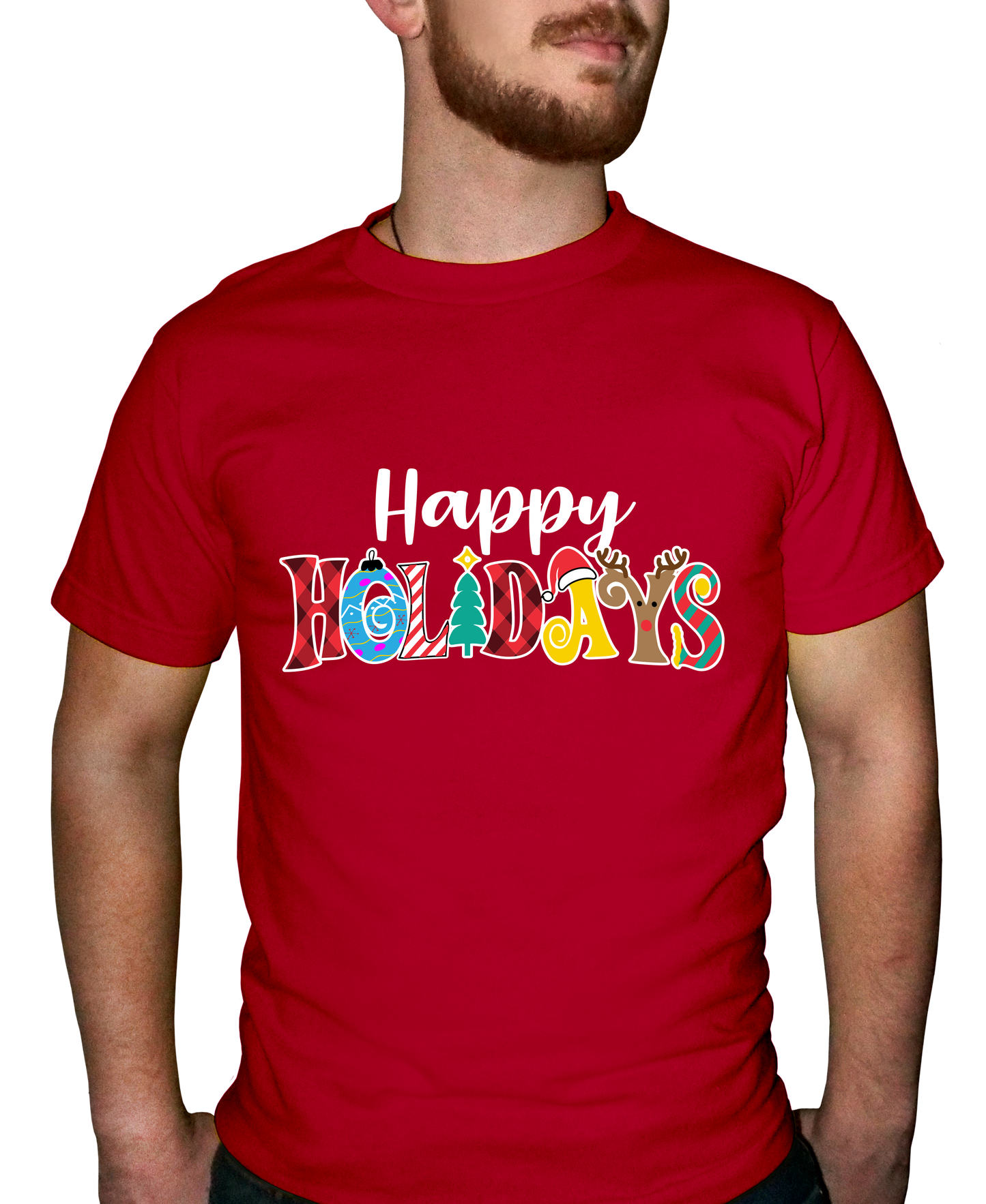 Happy Holidays Adult Short Sleeve Tee
