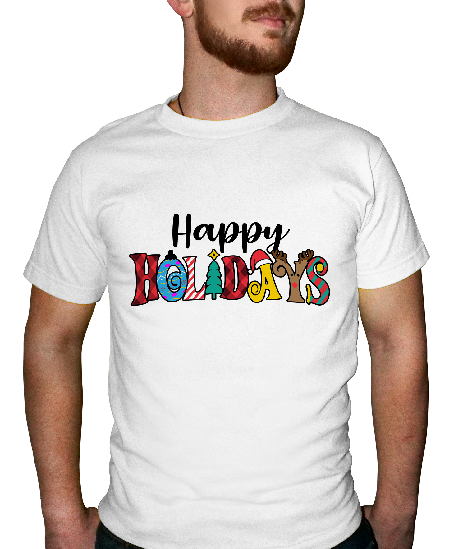 Happy Holidays Adult Short Sleeve Tee