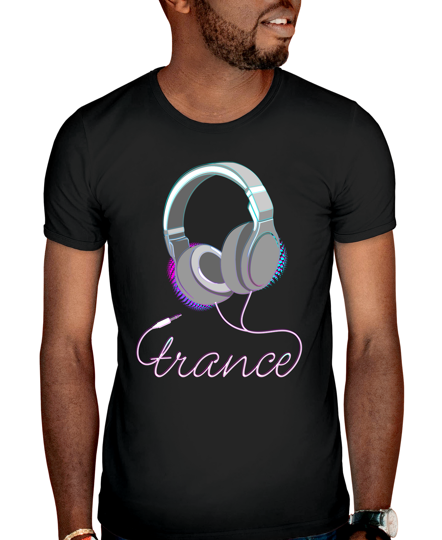 Trance Headphones Adult Short Sleeve Tee
