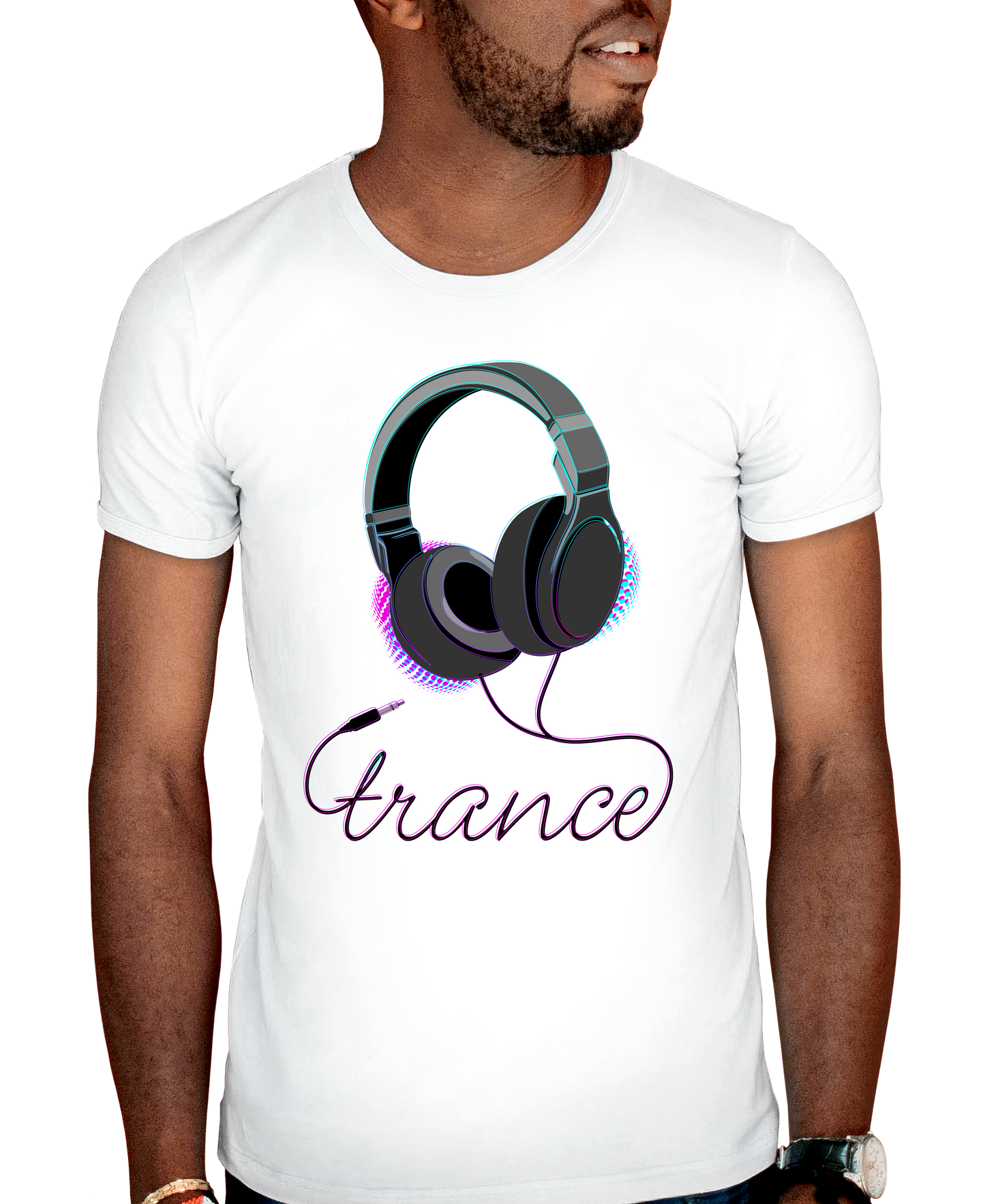 Trance Headphones Adult Short Sleeve Tee