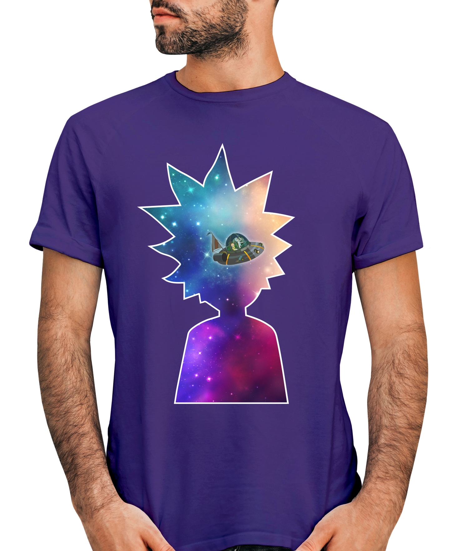 Unofficial Rick Space Silhouette Adult Short Sleeve Tee