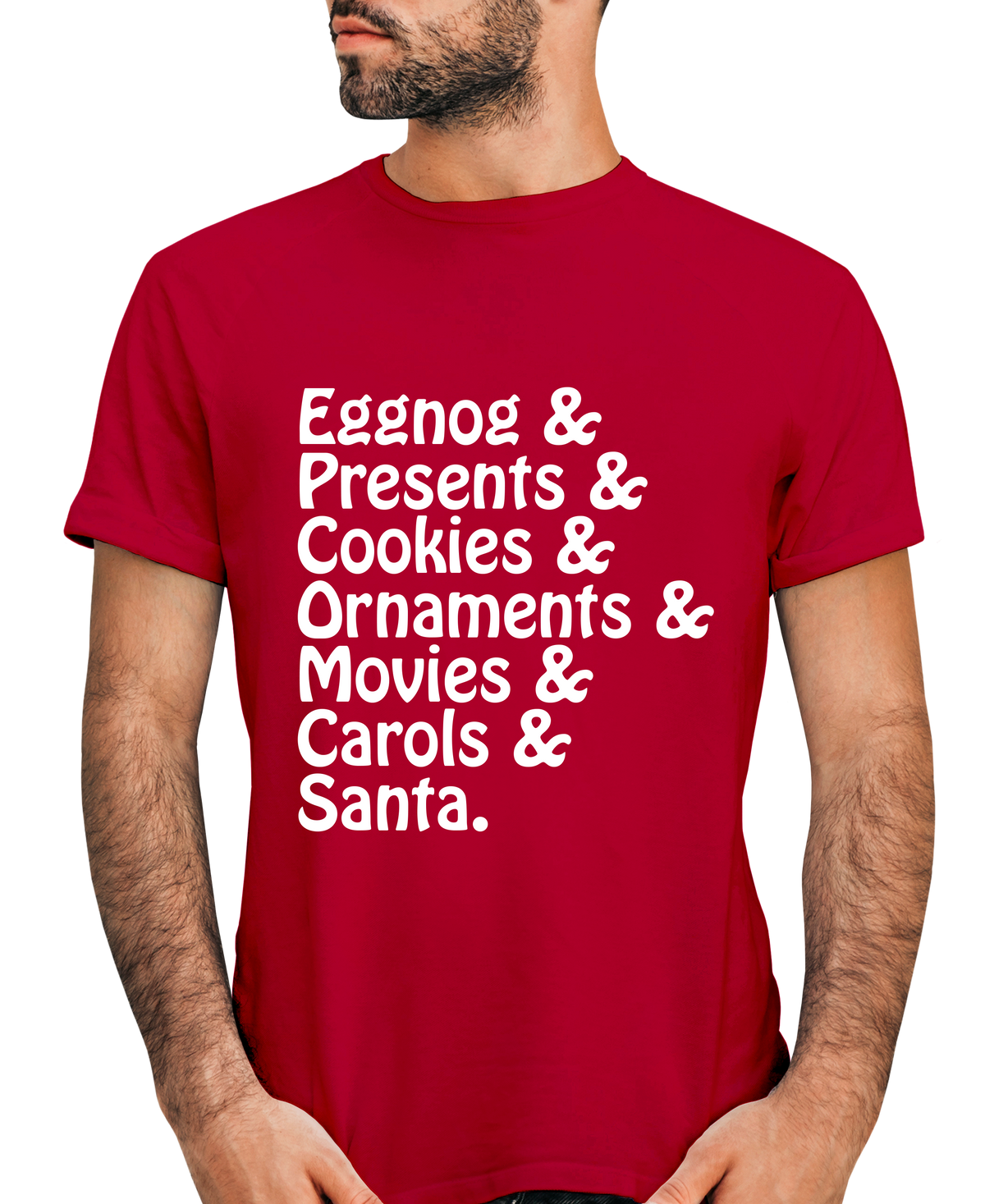 Eggnog Presents List Adult Short Sleeve Tee