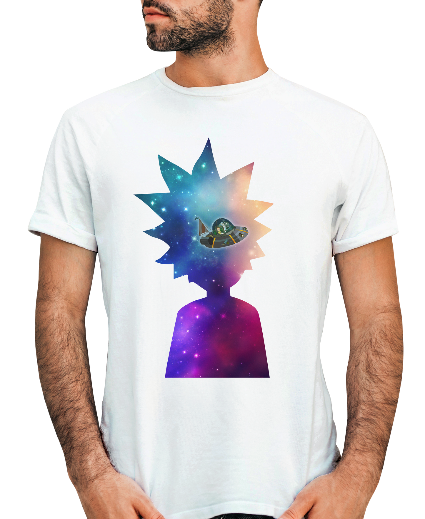 Unofficial Rick Space Silhouette Adult Short Sleeve Tee