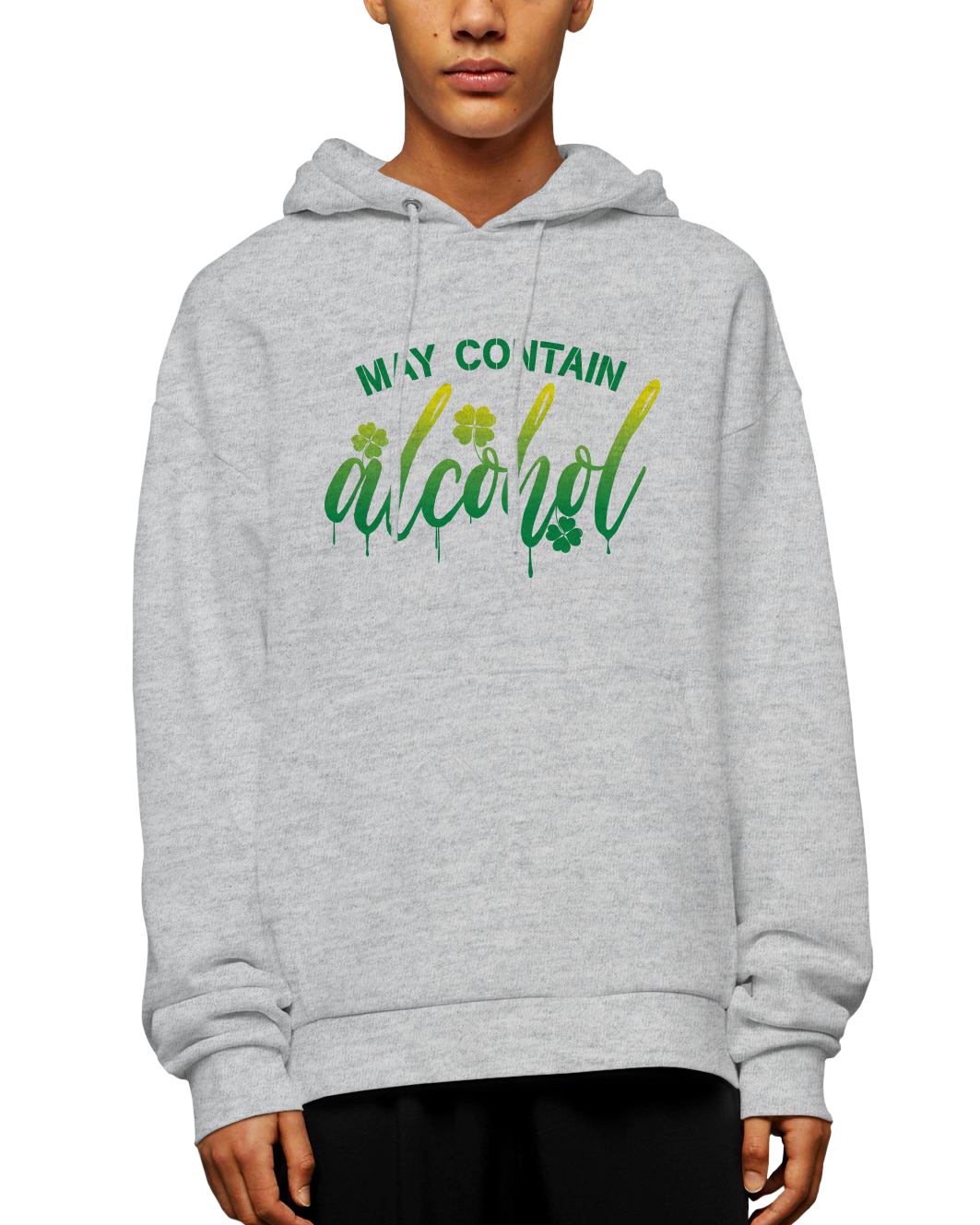 May Contain Alcohol Clover Adult Pullover Hoodie