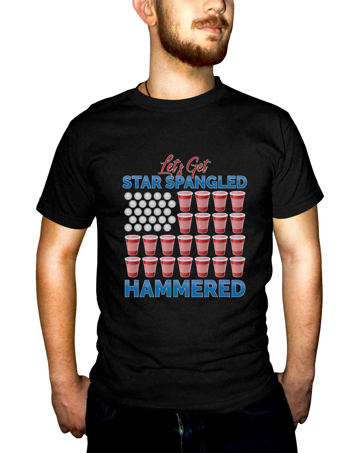Star Spangled Hammered Adult Short Sleeve Tee