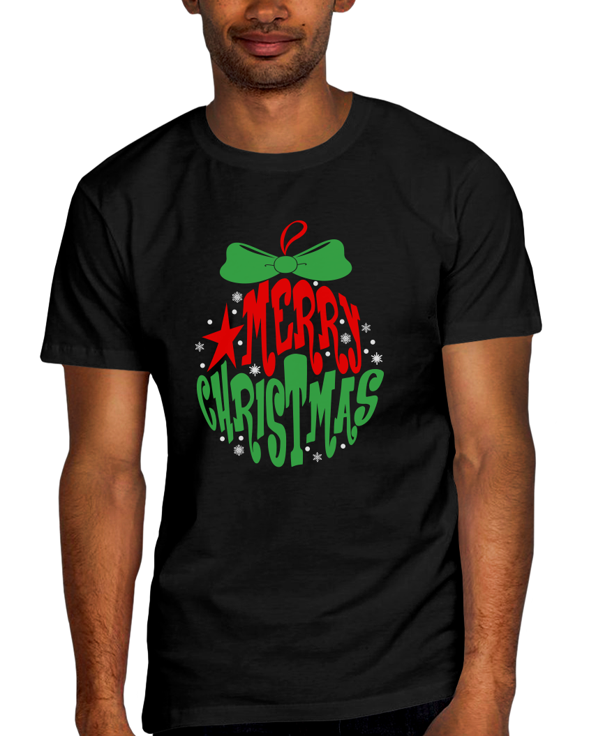 Merry Christmas Ornament Adult Short Sleeve Tee