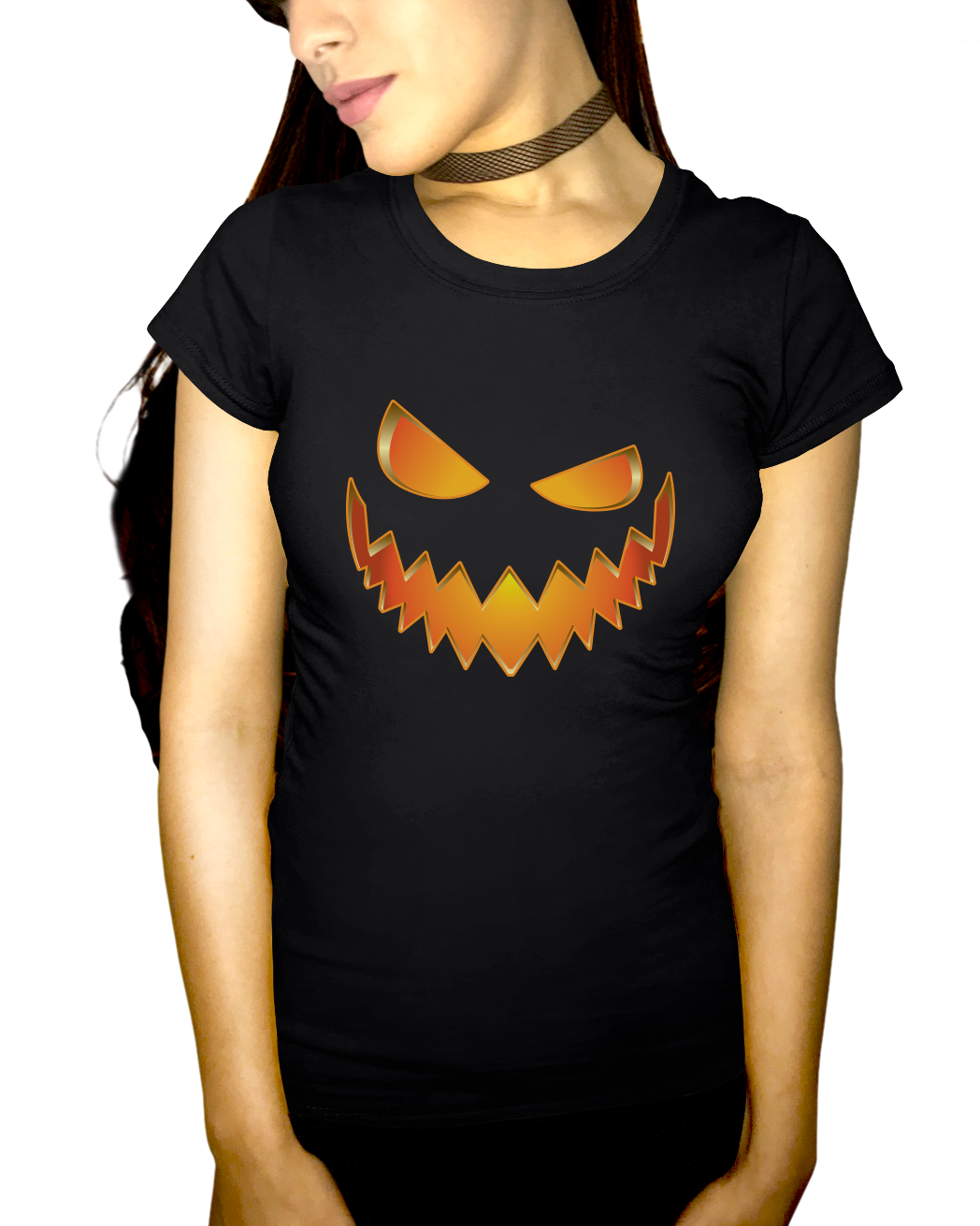 Scary Jack-O-Lantern Adult Short Sleeve Tee