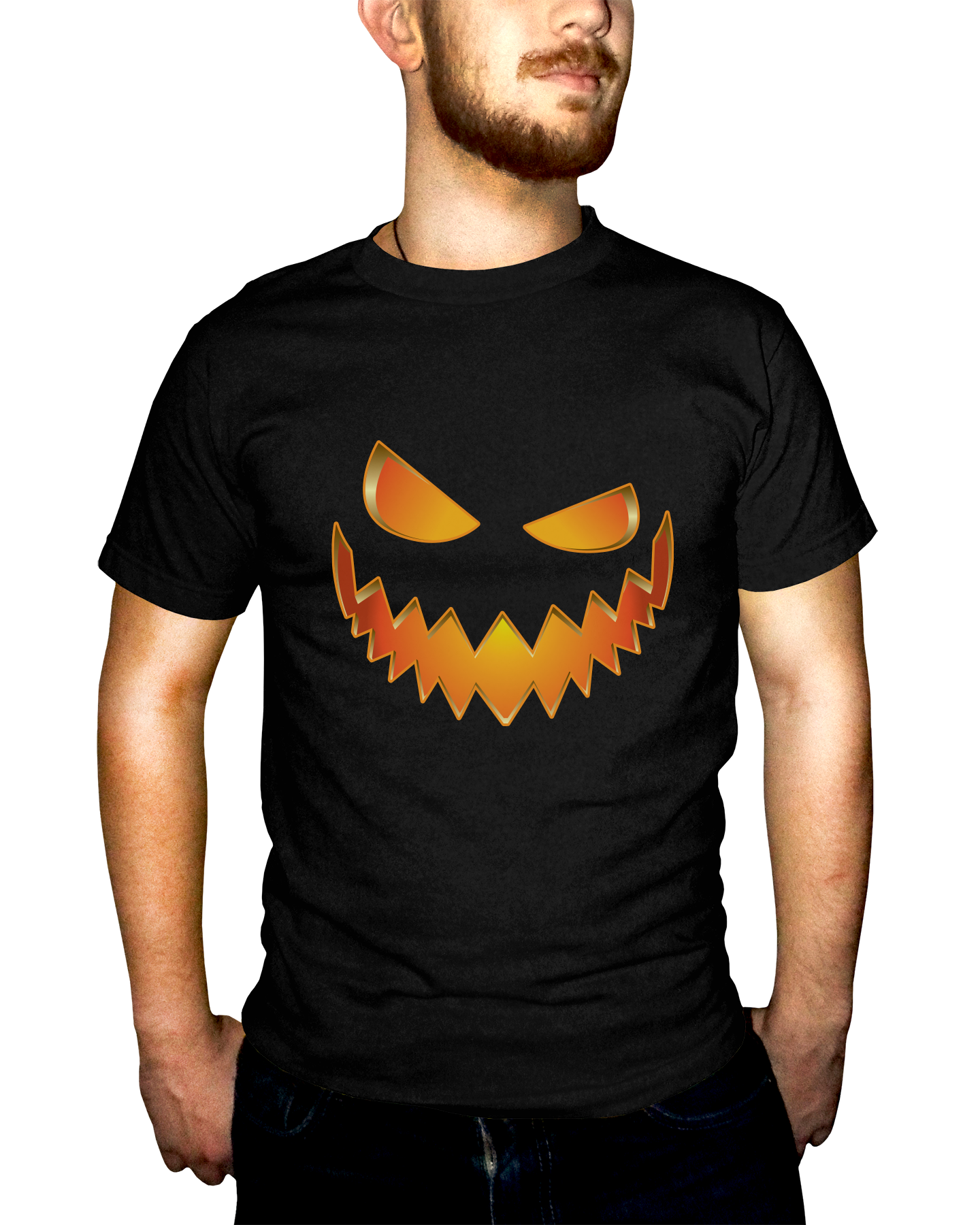 Scary Jack-O-Lantern Adult Short Sleeve Tee