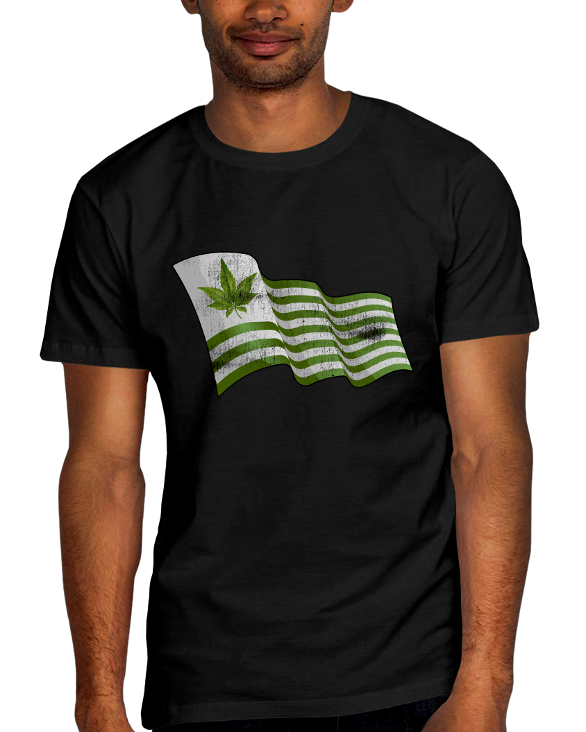 United States Of Hemp Flag Adult Short Sleeve Tee