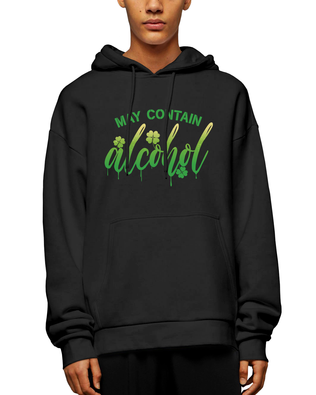 May Contain Alcohol Clover Adult Pullover Hoodie
