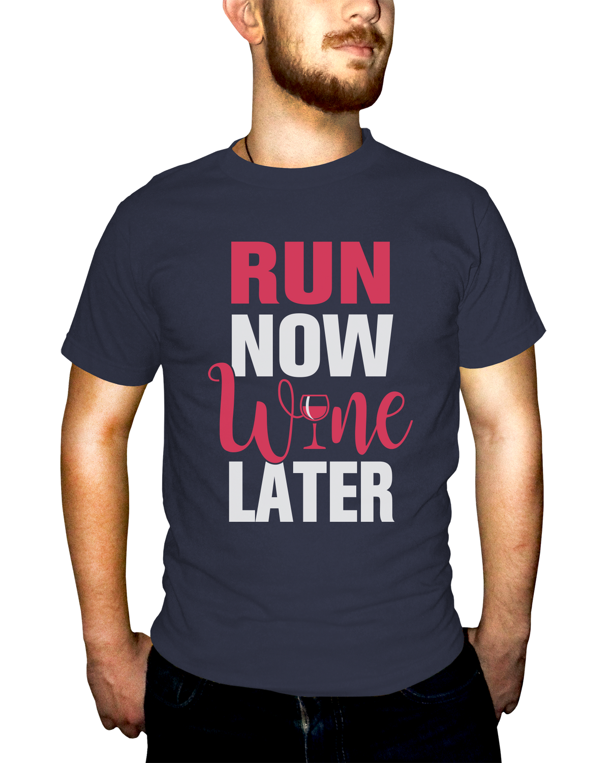 Run Now Wine Later Adult Short Sleeve Tee