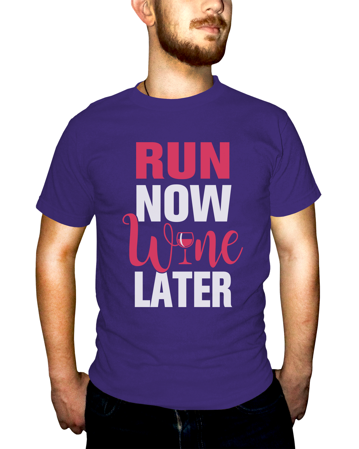 Run Now Wine Later Adult Short Sleeve Tee