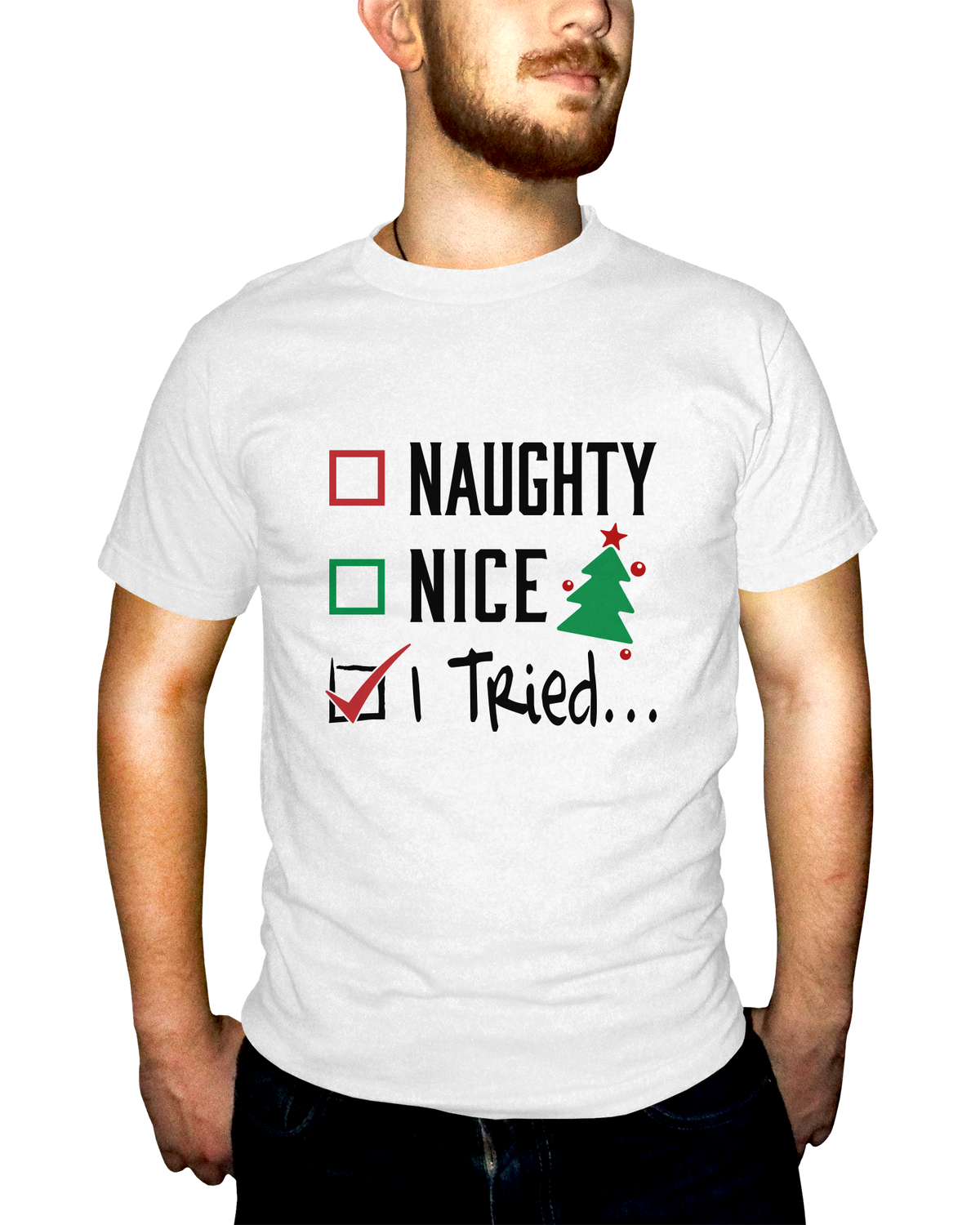 Naughty Nice I Tried Adult Short Sleeve Tee