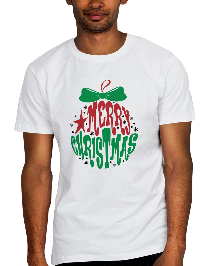 Merry Christmas Ornament Adult Short Sleeve Tee