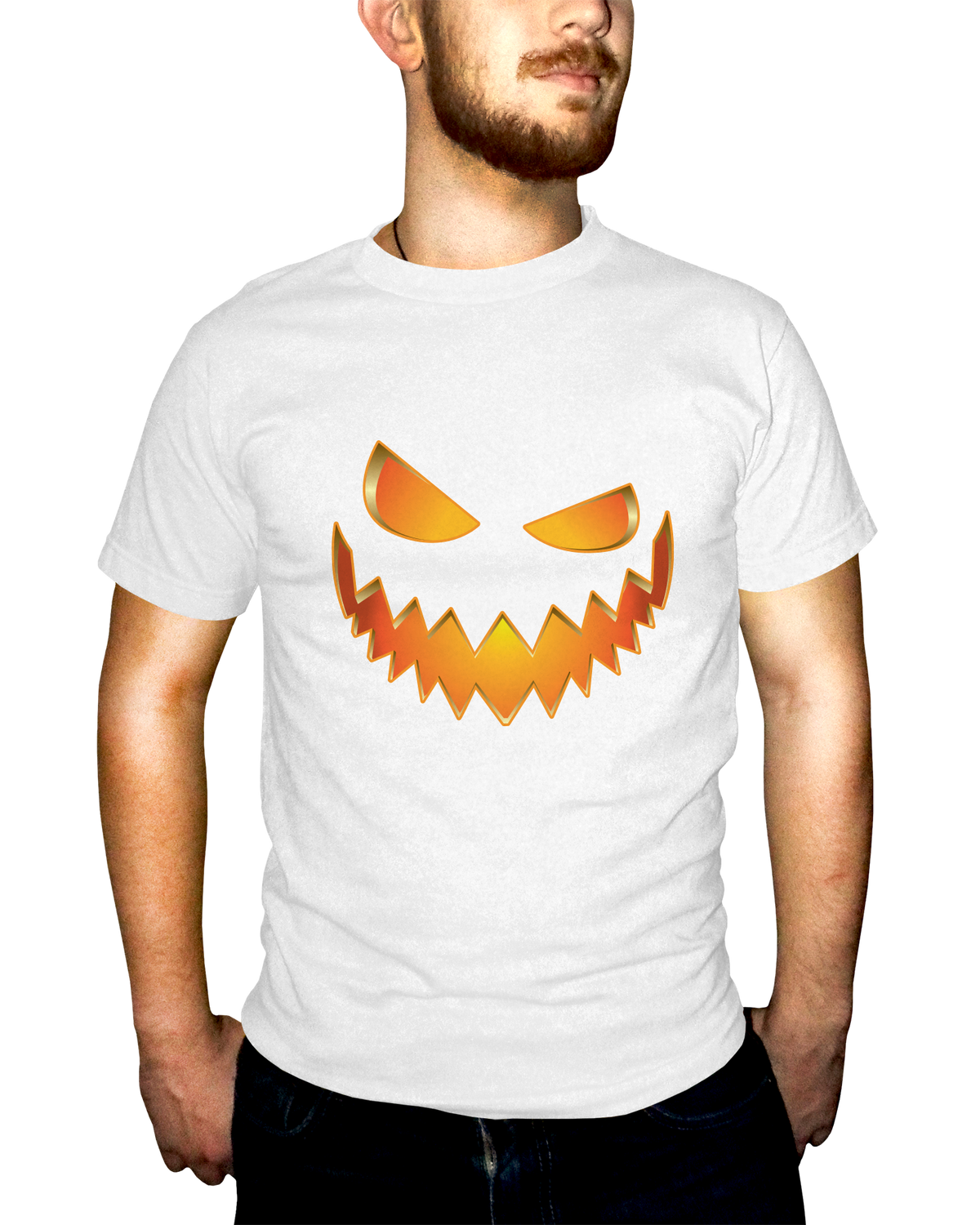Scary Jack-O-Lantern Adult Short Sleeve Tee
