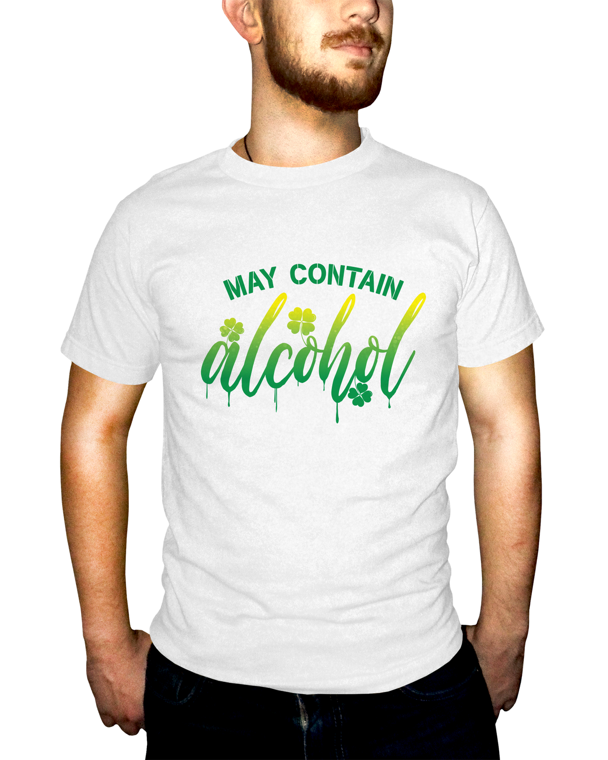 May Contain Alcohol Clover Adult Short Sleeve Tee