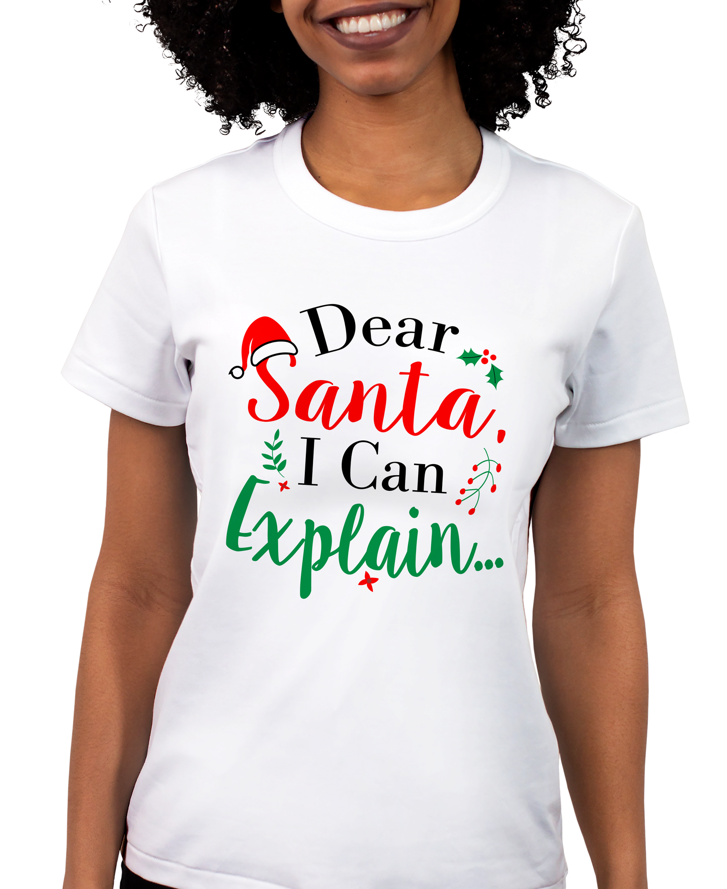 Dear Santa I Can Explain Adult Short Sleeve Tee