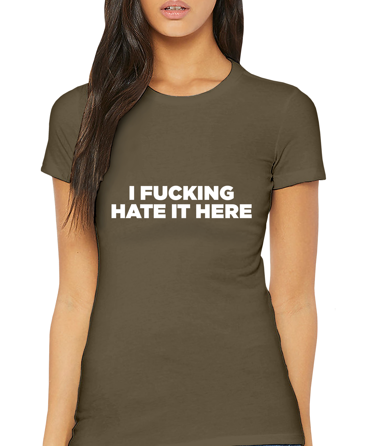 I F'ing Hate It Here Adult Short Sleeve Tee
