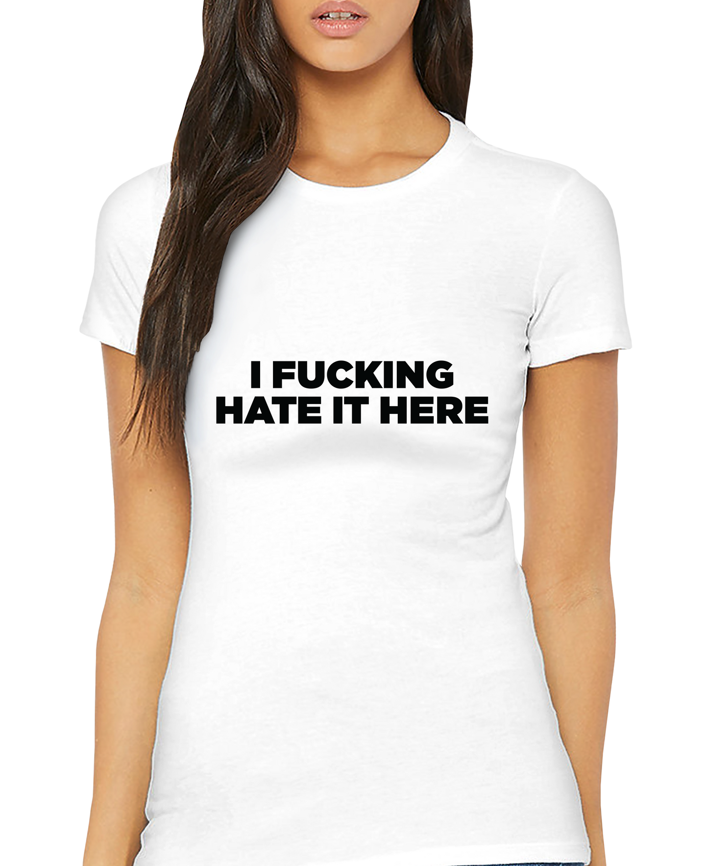 I F'ing Hate It Here Adult Short Sleeve Tee