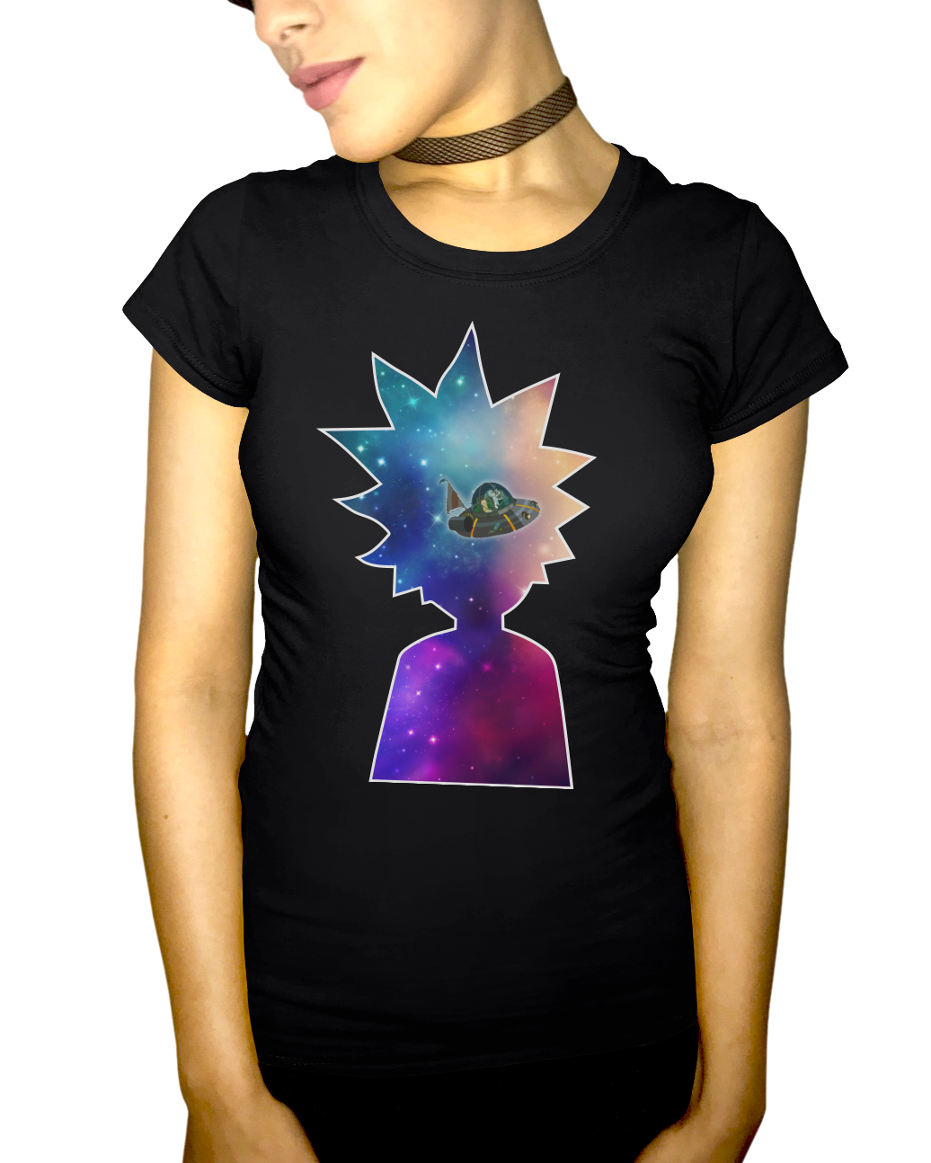 Unofficial Rick Space Silhouette Adult Short Sleeve Tee
