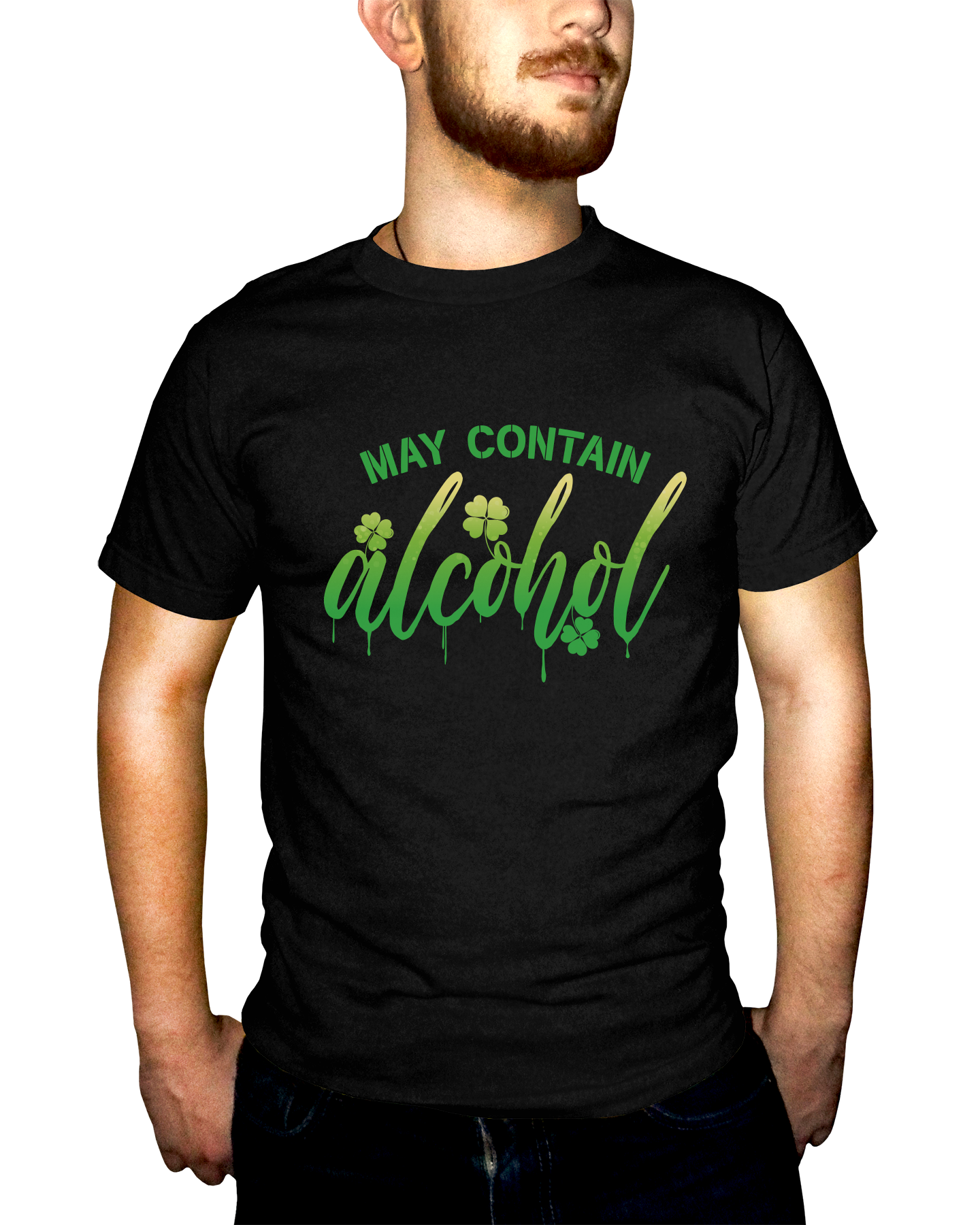 May Contain Alcohol Clover Adult Short Sleeve Tee
