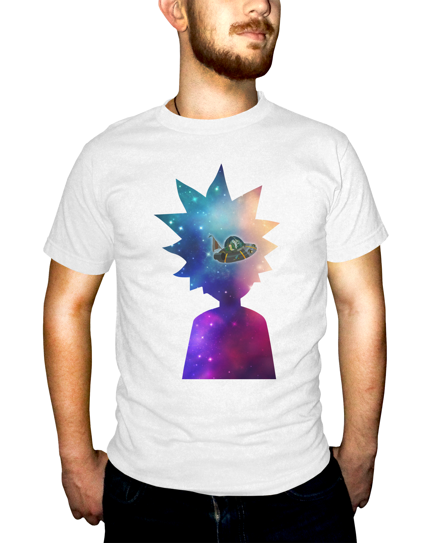 Unofficial Rick Space Silhouette Adult Short Sleeve Tee