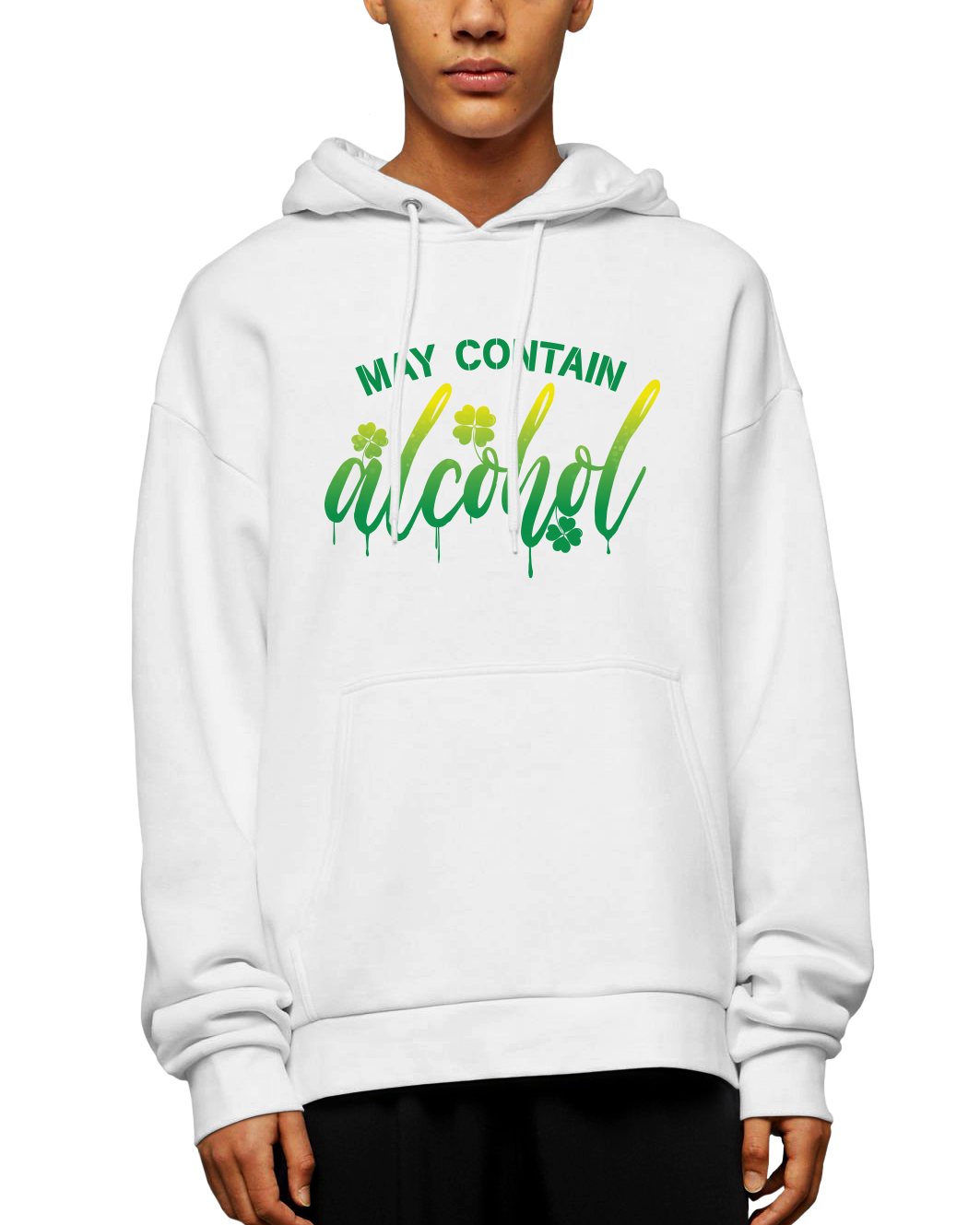 May Contain Alcohol Clover Adult Pullover Hoodie