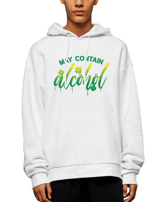 May Contain Alcohol Clover Adult Pullover Hoodie