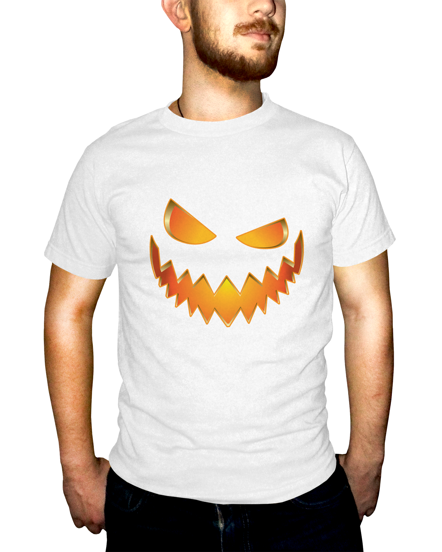 Scary Jack-O-Lantern Adult Short Sleeve Tee